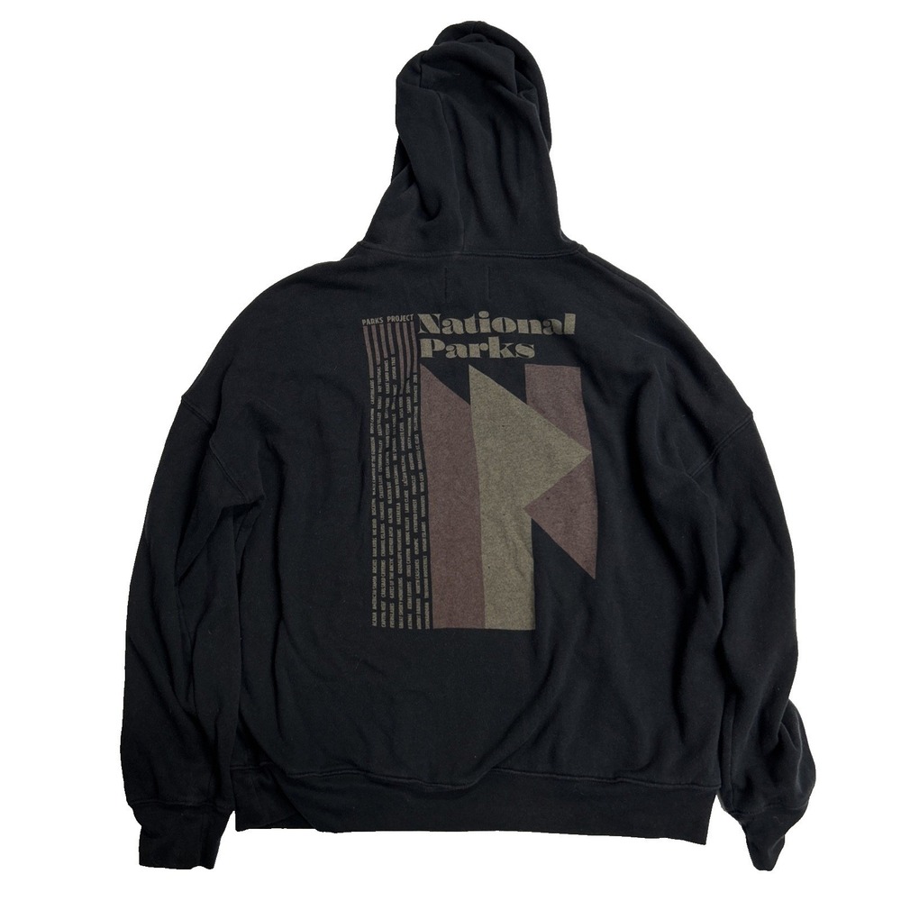 Parks Project Hoodie Large National Parks Pullover Sweater Sweatshirt Black